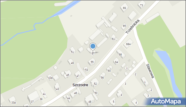 Szczodre, Trzebnicka, 57, mapa Szczodre