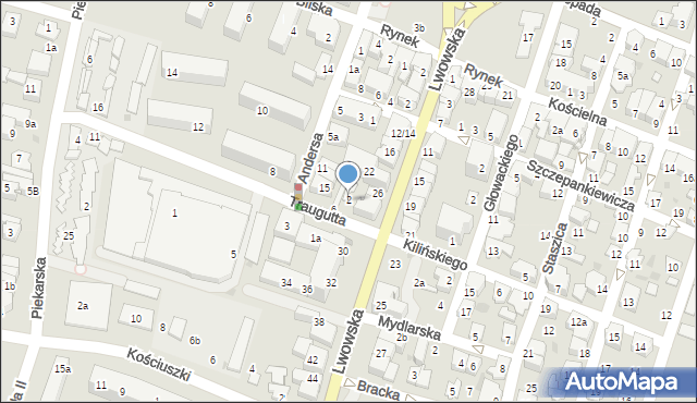 Tomaszów Lubelski, Traugutta Romualda, gen., 2, mapa Tomaszów Lubelski