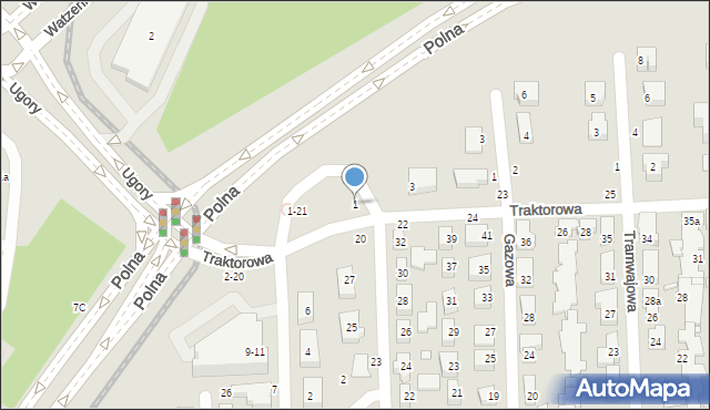 Toruń, Traktorowa, 1, mapa Torunia