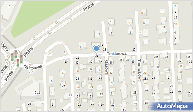 Toruń, Traktorowa, 24, mapa Torunia