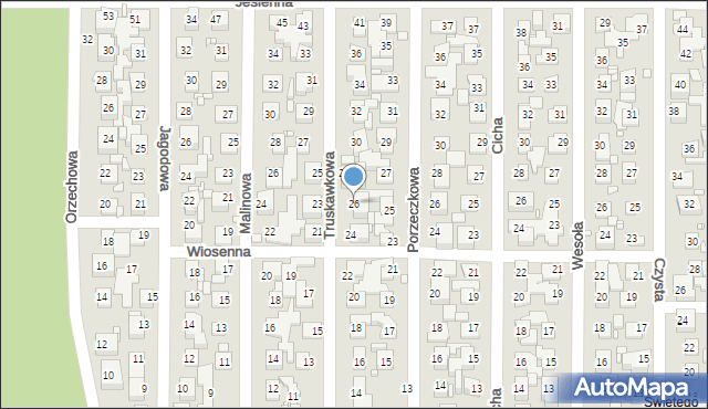 Toruń, Truskawkowa, 26, mapa Torunia