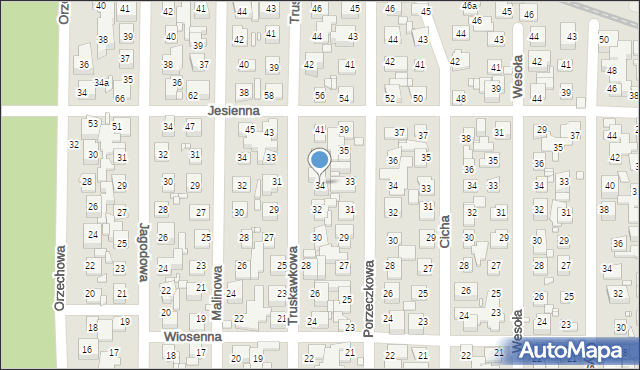 Toruń, Truskawkowa, 34, mapa Torunia