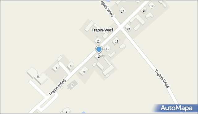 Trąbin-Wieś, Trąbin-Wieś, 10, mapa Trąbin-Wieś