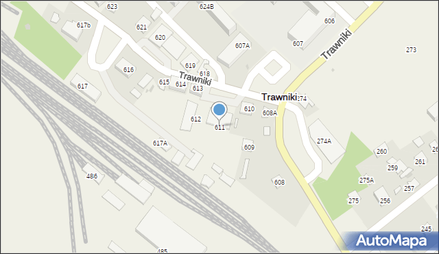 Trawniki, Trawniki, 611, mapa Trawniki