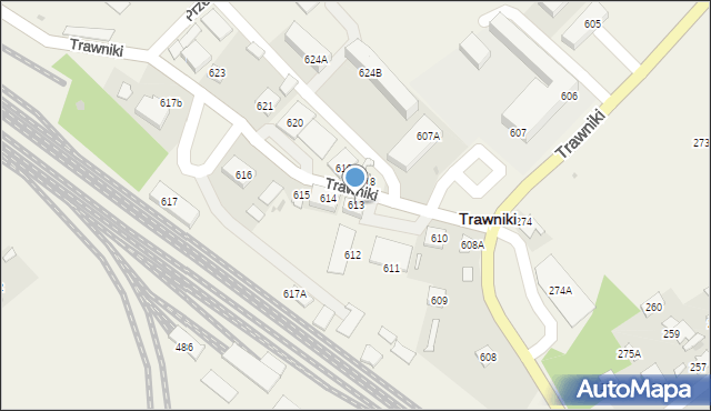 Trawniki, Trawniki, 613, mapa Trawniki