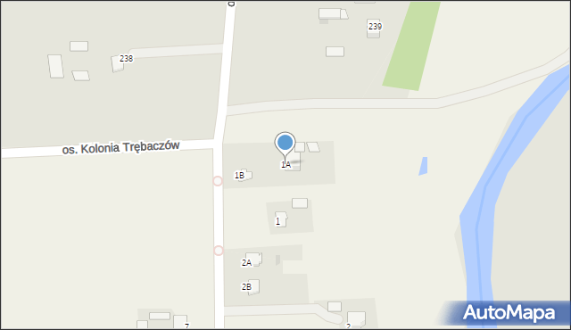 Trębaczów, Trębaczów, 1A, mapa Trębaczów