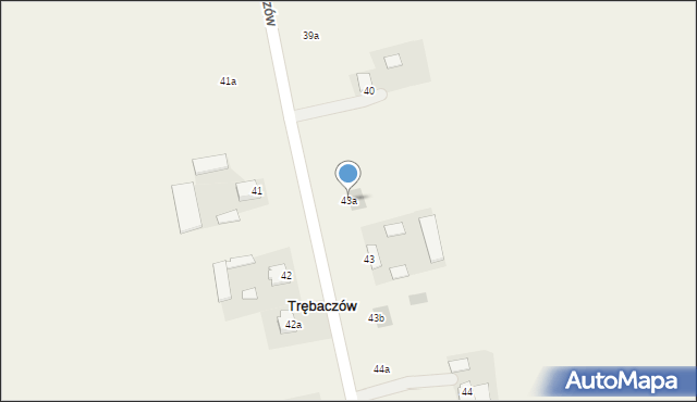 Trębaczów, Trębaczów, 43a, mapa Trębaczów