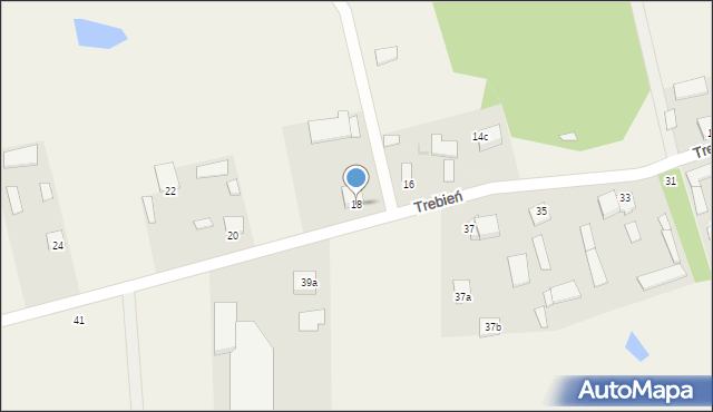 Trebień, Trebień, 18, mapa Trebień