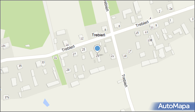 Trebień, Trebień, 23, mapa Trebień