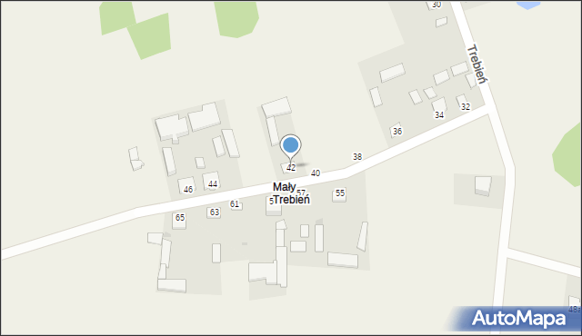 Trebień, Trebień, 42, mapa Trebień