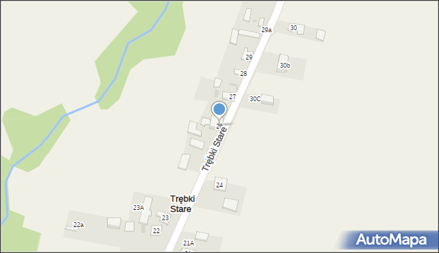 Trębki Stare, Trębki Stare, 26, mapa Trębki Stare