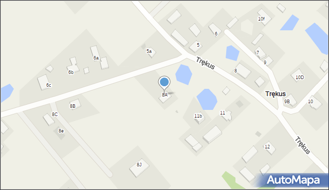 Trękus, Trękus, 8A, mapa Trękus