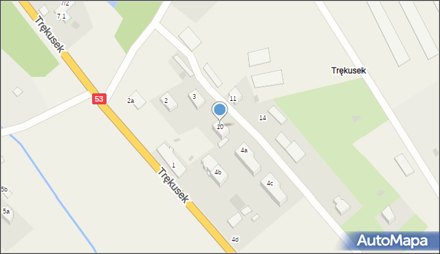 Trękusek, Trękusek, 10, mapa Trękusek