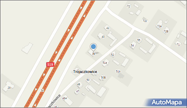 Trojaczkowice, Trojaczkowice, 39, mapa Trojaczkowice