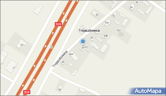 Trojaczkowice, Trojaczkowice, 47, mapa Trojaczkowice