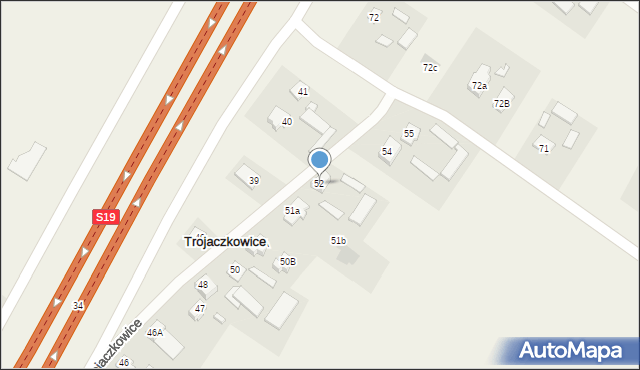 Trojaczkowice, Trojaczkowice, 52, mapa Trojaczkowice