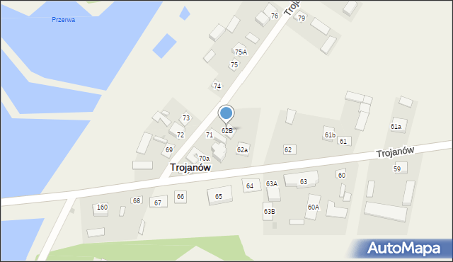 Trojanów, Trojanów, 62B, mapa Trojanów