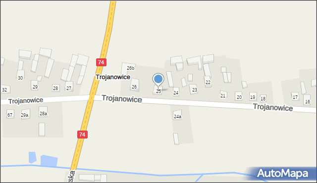 Trojanowice, Trojanowice, 25, mapa Trojanowice