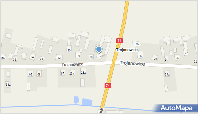 Trojanowice, Trojanowice, 27, mapa Trojanowice