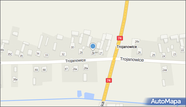 Trojanowice, Trojanowice, 28, mapa Trojanowice