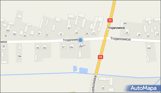 Trojanowice, Trojanowice, 28a, mapa Trojanowice