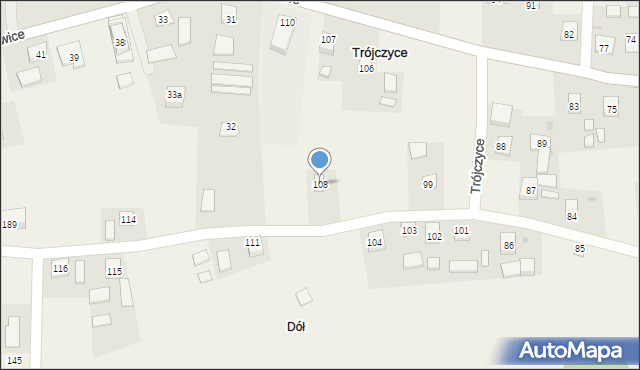 Trójczyce, Trójczyce, 108, mapa Trójczyce