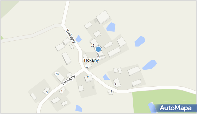 Trokajny, Trokajny, 11, mapa Trokajny