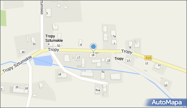 Tropy Sztumskie, Tropy, 16, mapa Tropy Sztumskie