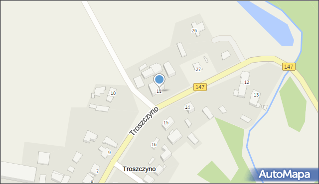 Troszczyno, Troszczyno, 11, mapa Troszczyno