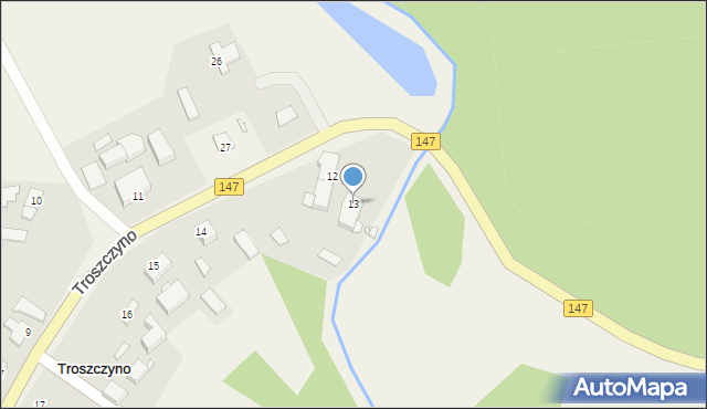 Troszczyno, Troszczyno, 13, mapa Troszczyno