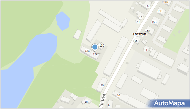 Troszyn, Troszyn, 12A, mapa Troszyn