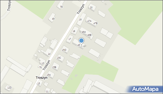 Troszyn, Troszyn, 45B, mapa Troszyn