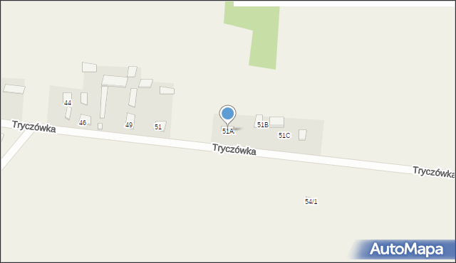 Tryczówka, Tryczówka, 51A, mapa Tryczówka