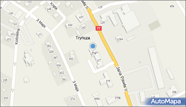 Tryńcza, Tryńcza, 127a, mapa Tryńcza