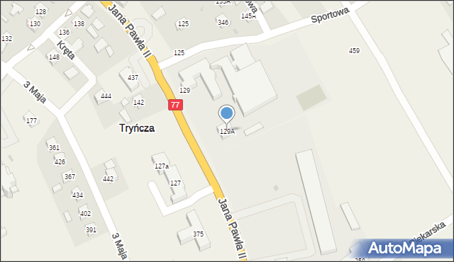 Tryńcza, Tryńcza, 129A, mapa Tryńcza