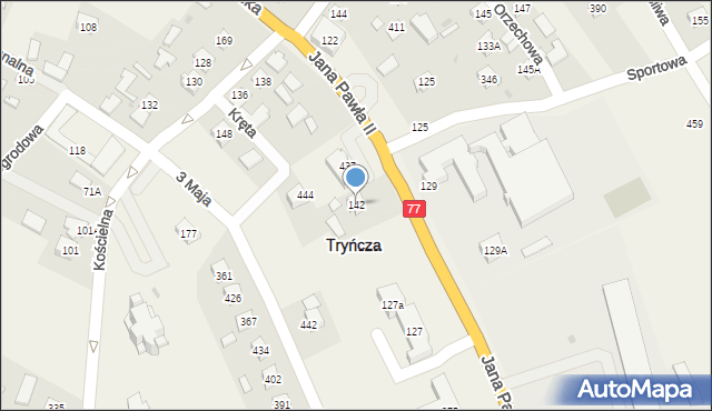 Tryńcza, Tryńcza, 142, mapa Tryńcza