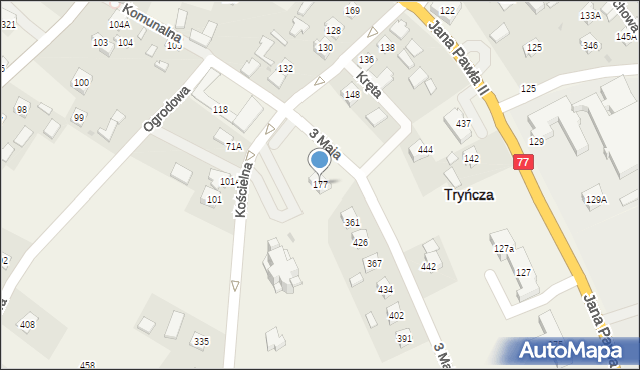 Tryńcza, Tryńcza, 177, mapa Tryńcza