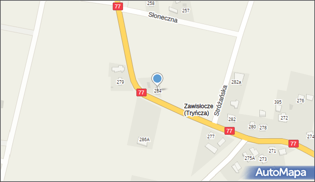 Tryńcza, Tryńcza, 284, mapa Tryńcza