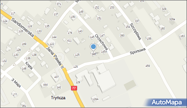 Tryńcza, Tryńcza, 346, mapa Tryńcza