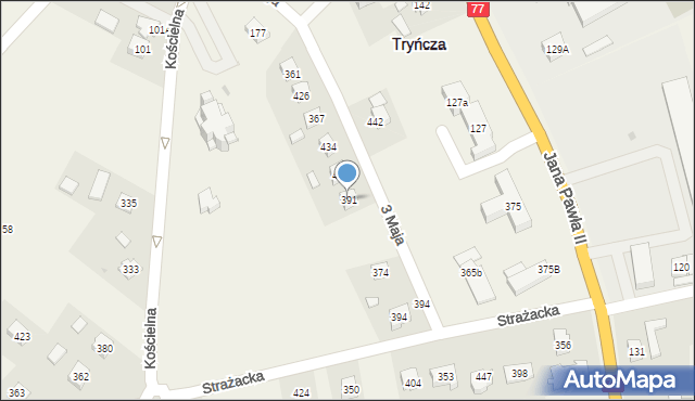 Tryńcza, Tryńcza, 391, mapa Tryńcza