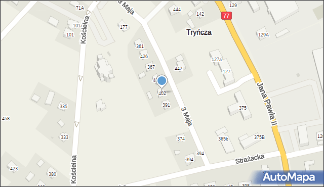 Tryńcza, Tryńcza, 402, mapa Tryńcza