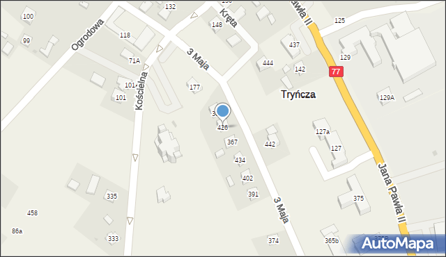 Tryńcza, Tryńcza, 426, mapa Tryńcza