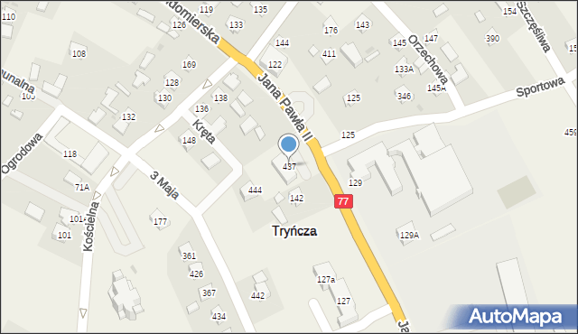 Tryńcza, Tryńcza, 437, mapa Tryńcza