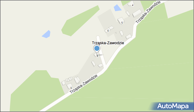 Trząska-Zawodzie, Trząska-Zawodzie, 8, mapa Trząska-Zawodzie