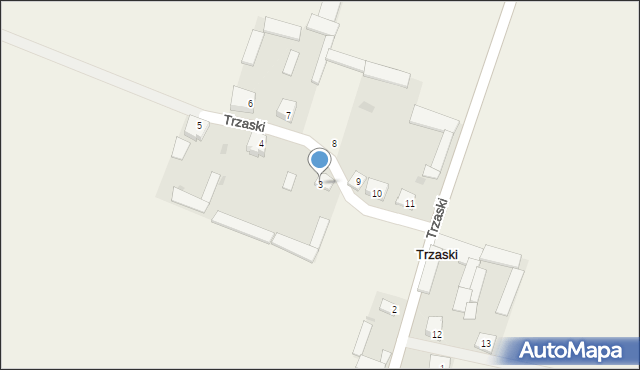 Trzaski, Trzaski, 3, mapa Trzaski