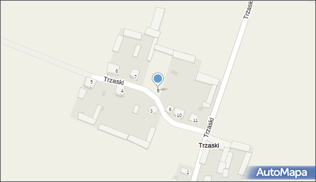 Trzaski, Trzaski, 8, mapa Trzaski