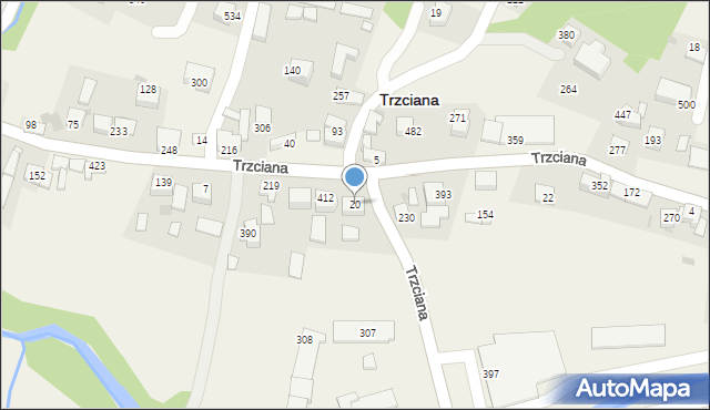 Trzciana, Trzciana, 20, mapa Trzciana