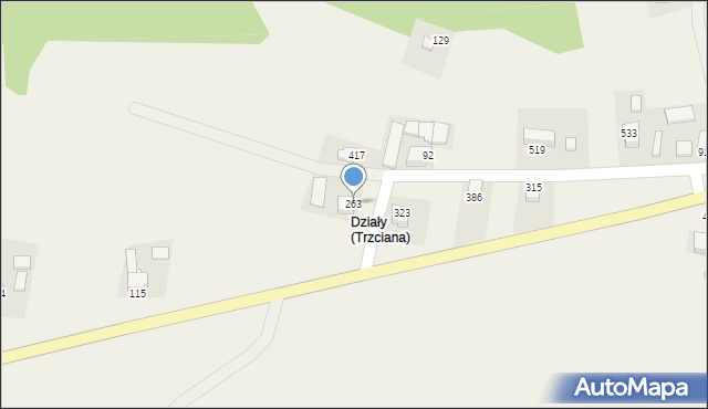 Trzciana, Trzciana, 263, mapa Trzciana