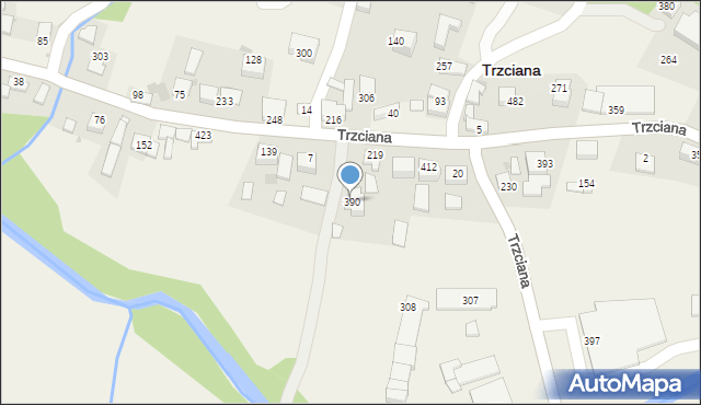 Trzciana, Trzciana, 390, mapa Trzciana