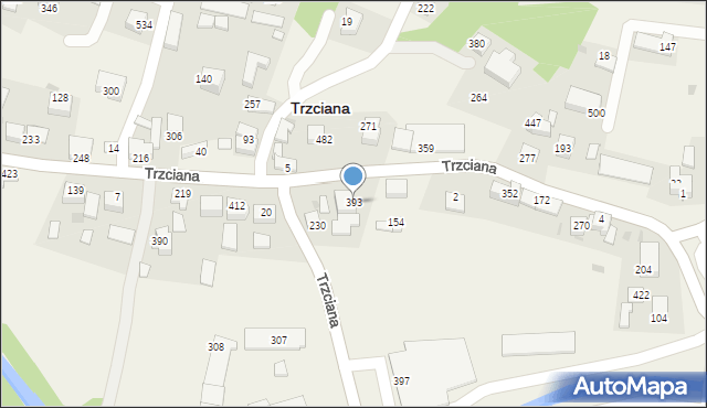 Trzciana, Trzciana, 393, mapa Trzciana